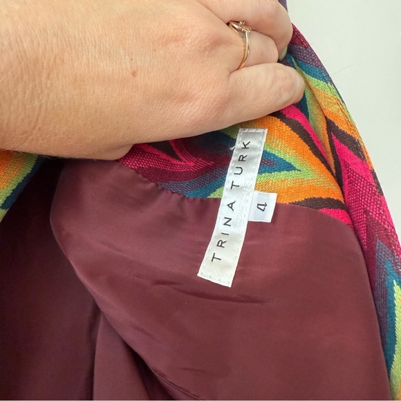 Trina Turk West Village Chevron Jacquard Blazer 4 - Picture 8 of 9